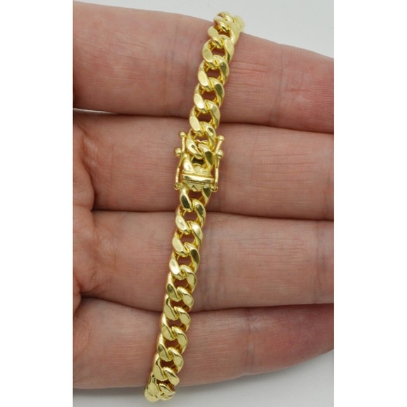 Mens 6.1mm 10k Real Yellow Gold Miami Cuban Curb Chain Bracelet. 8 1/2" 8.30gr - Picture 2 of 6